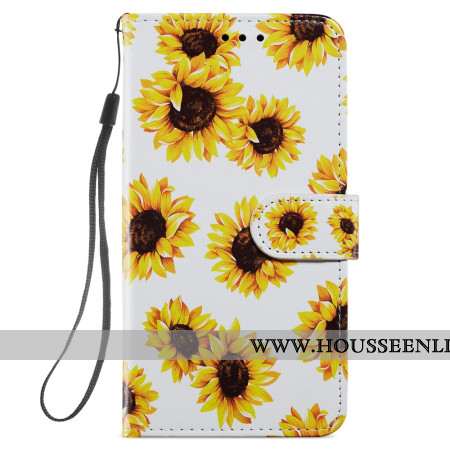 Housse Samsung Galaxy S245G Tournesols à Lanière