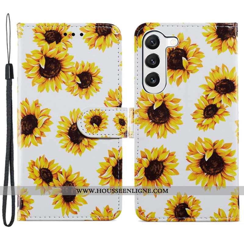 Housse Samsung Galaxy S245G Tournesols à Lanière