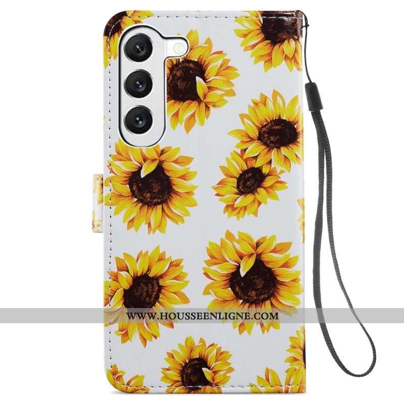 Housse Samsung Galaxy S245G Tournesols à Lanière