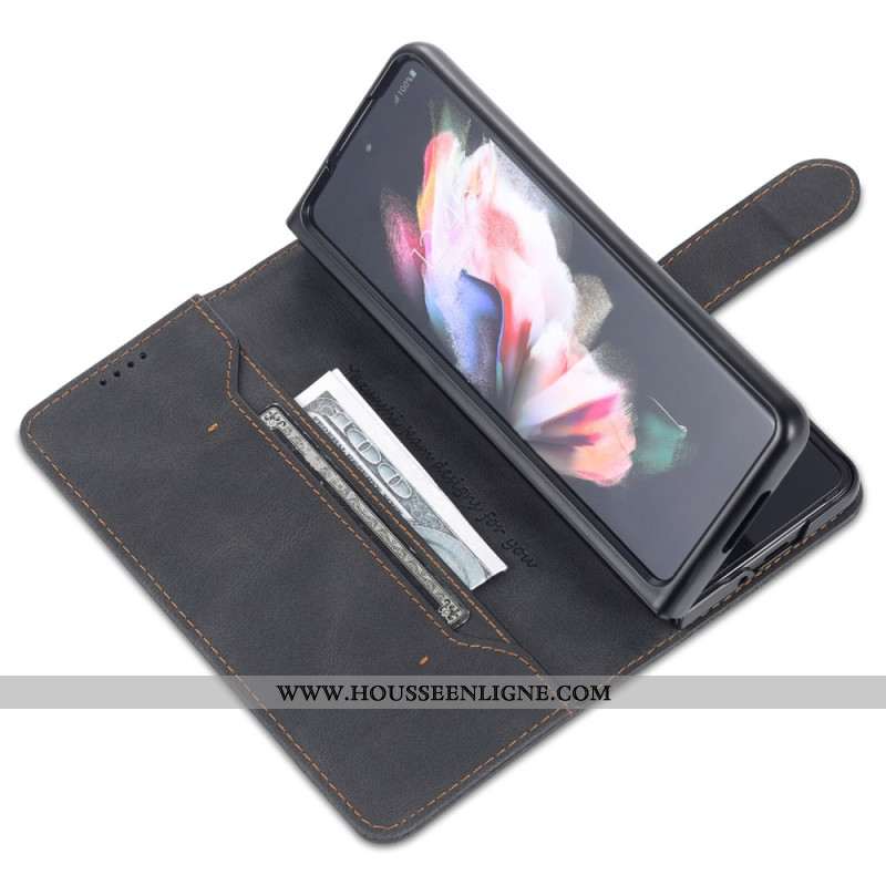 Housse Samsung Galaxy Z Fold 5 Effet Cuir AZNS