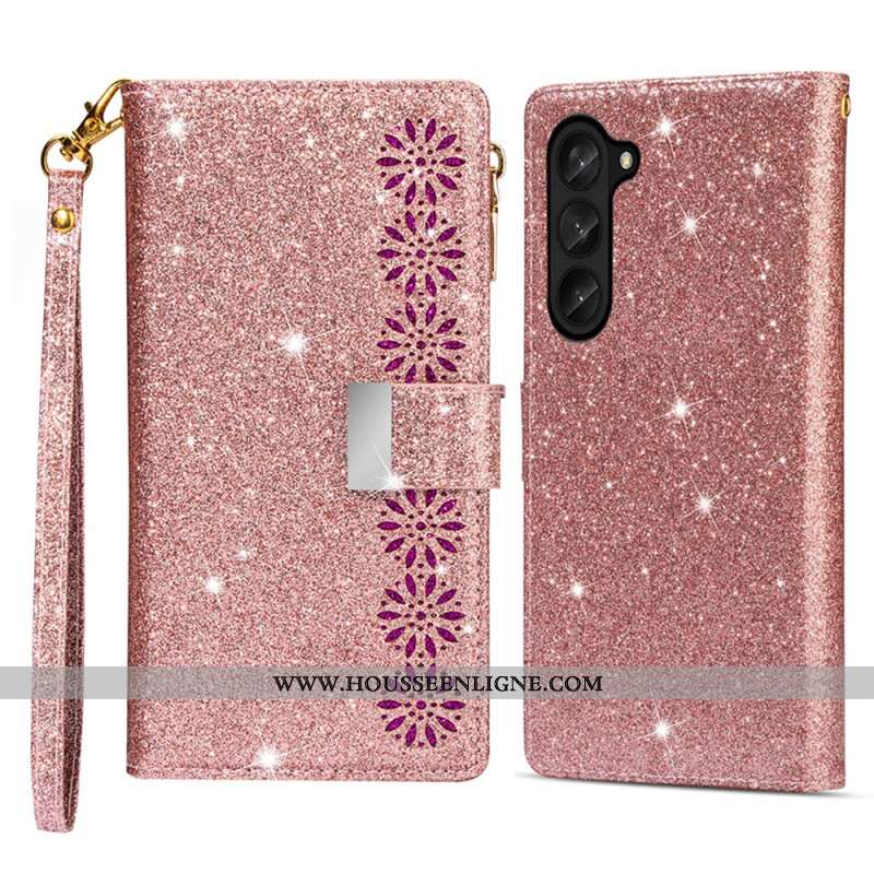 Housse Samsung Galaxy Z Fold 5 Paillettes Portefeuille