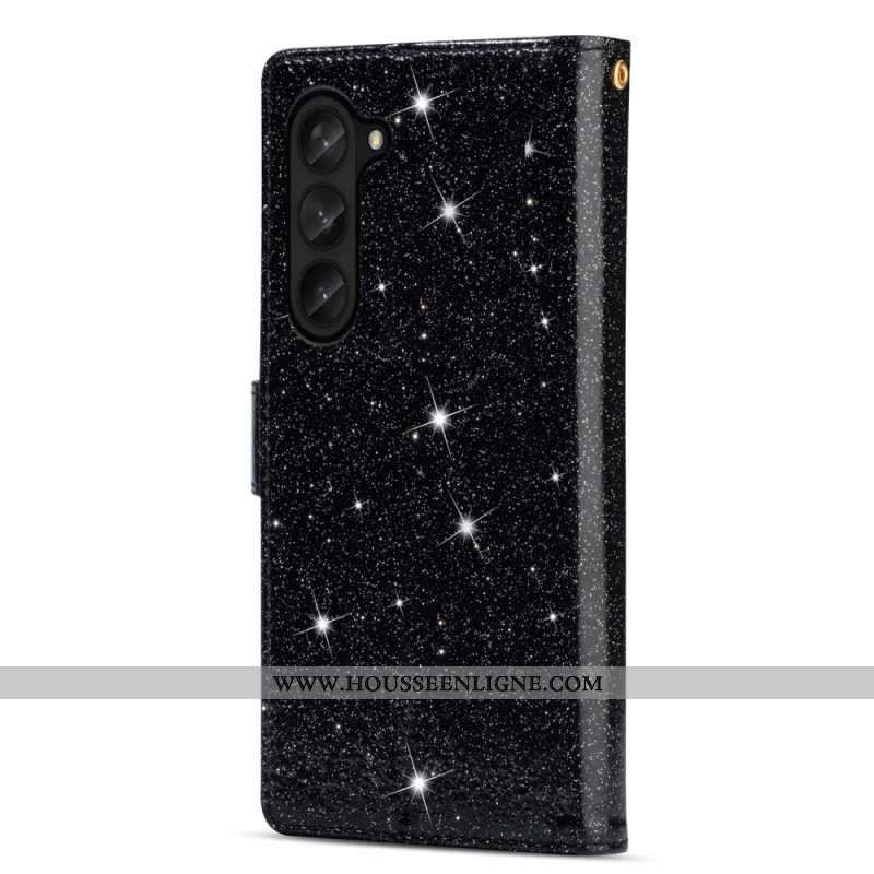 Housse Samsung Galaxy Z Fold 5 Paillettes Portefeuille