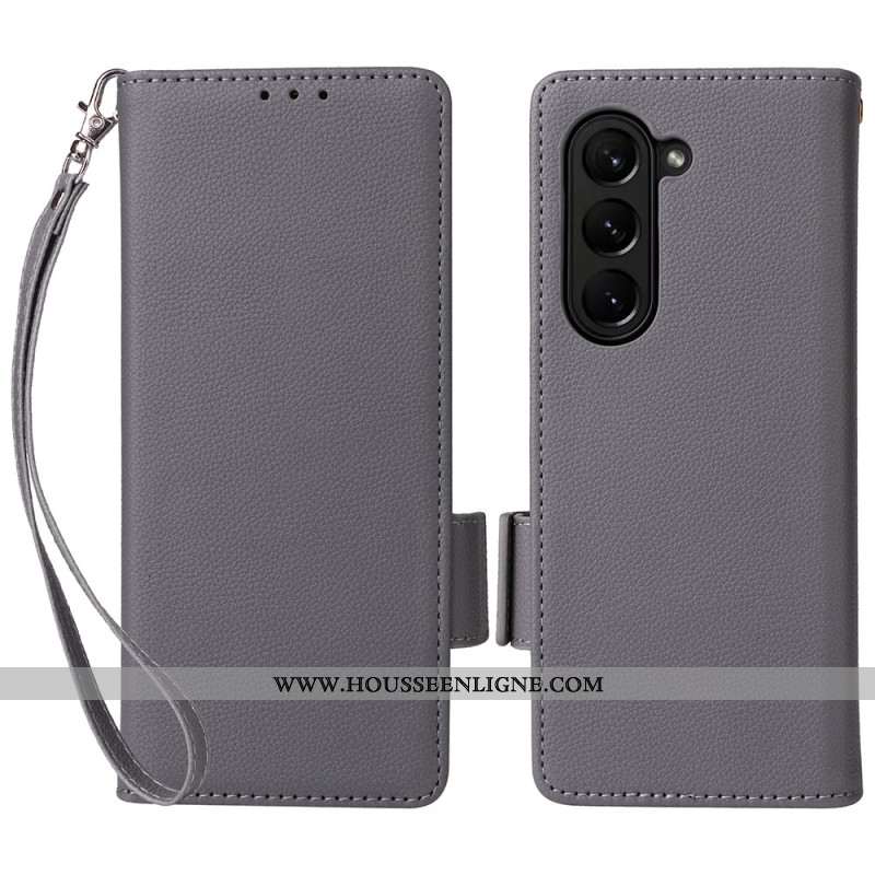 Housse Samsung Galaxy Z Fold 6 Double Fermoir et Lanière