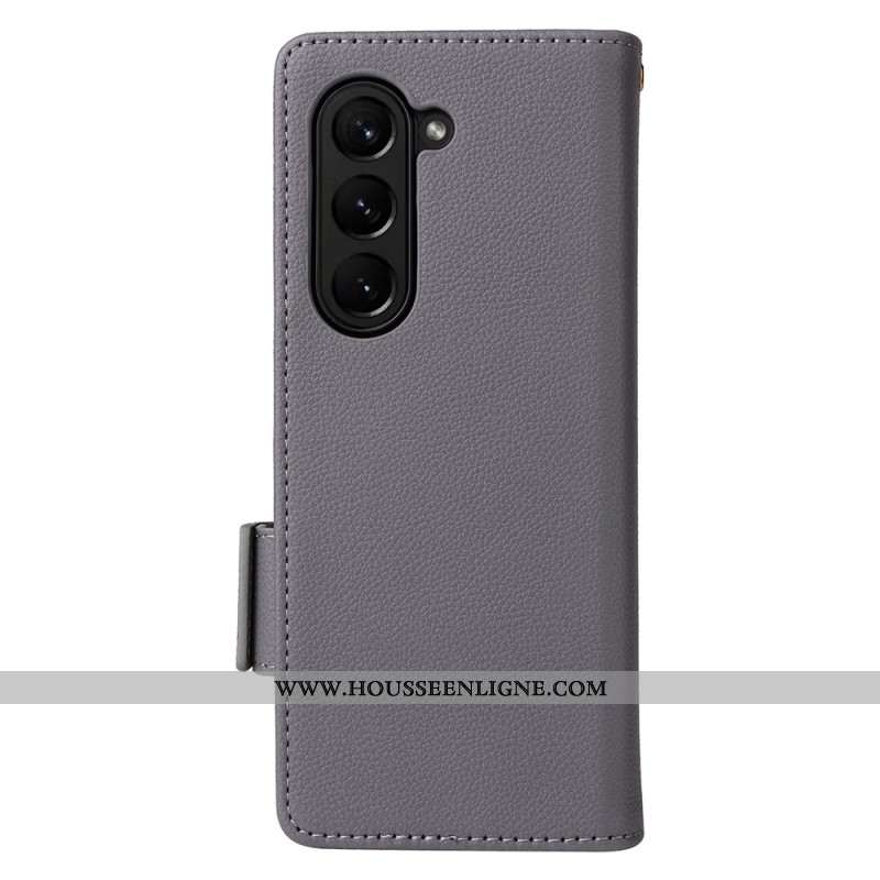 Housse Samsung Galaxy Z Fold 6 Double Fermoir et Lanière