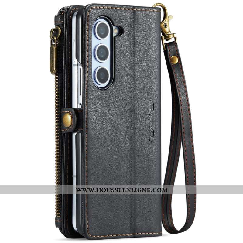 Housse Samsung Galaxy Z Fold 6 Portefeuille Bandoulière et Lanière CASEME