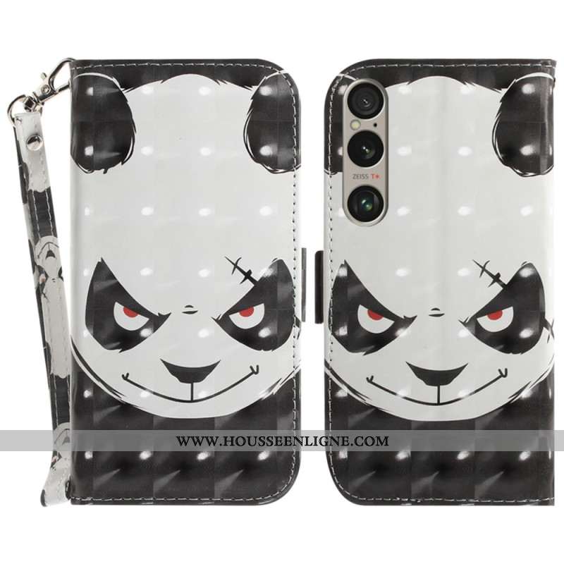 Housse Sony Xperia 1 VI Angry Panda à Lanière