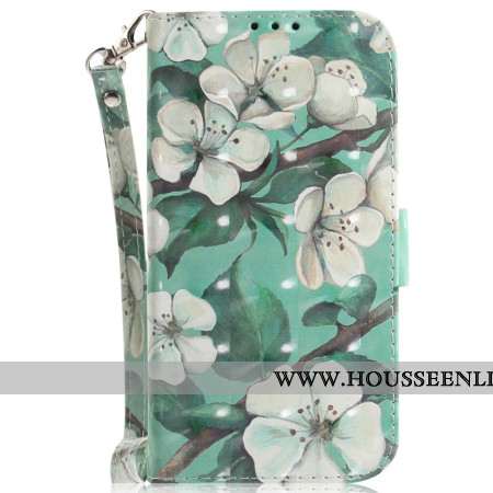 Housse Sony Xperia 1 VI Fleurs Aquarelles à Lanière