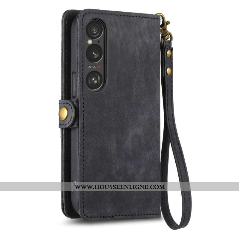 Housse Sony Xperia 1 VI Portefeuille Motifs Géométriques