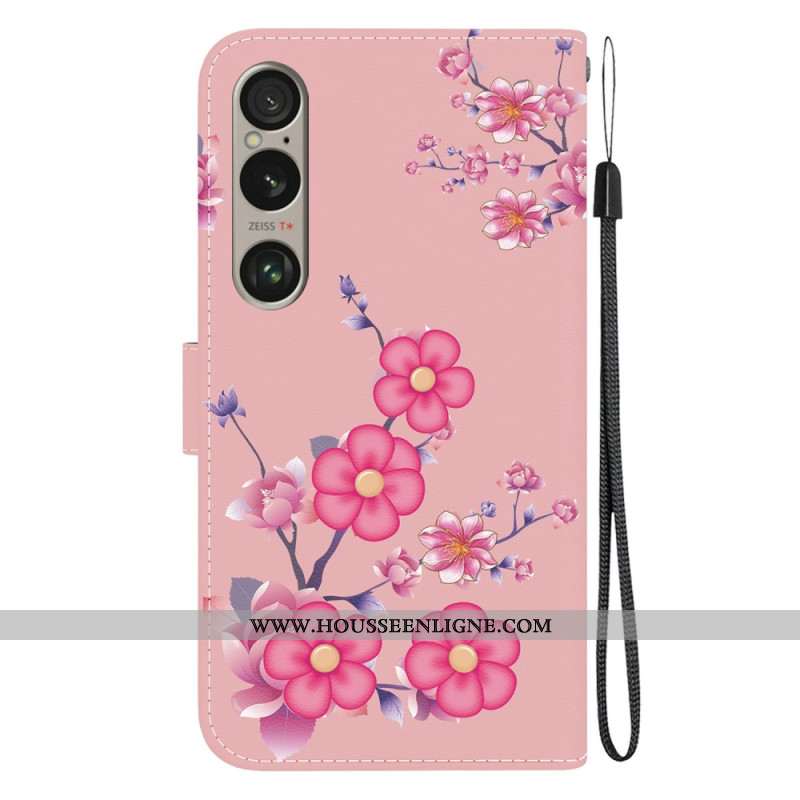 Housse Sony Xperia 1 VI Sakura à Lanière