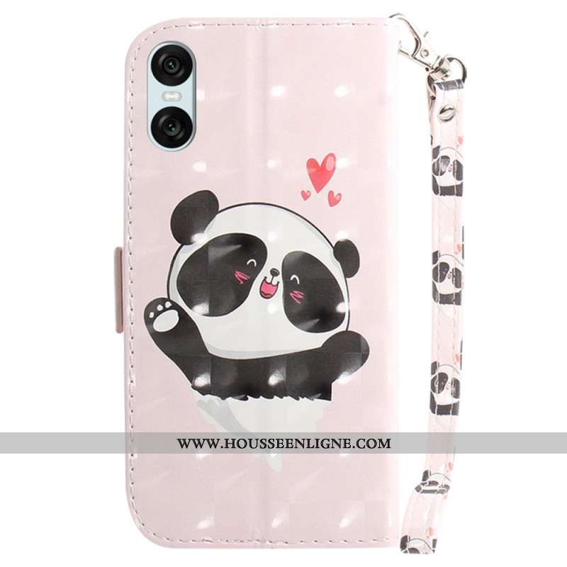 Housse Sony Xperia 10 VI Panda Love à Lanière