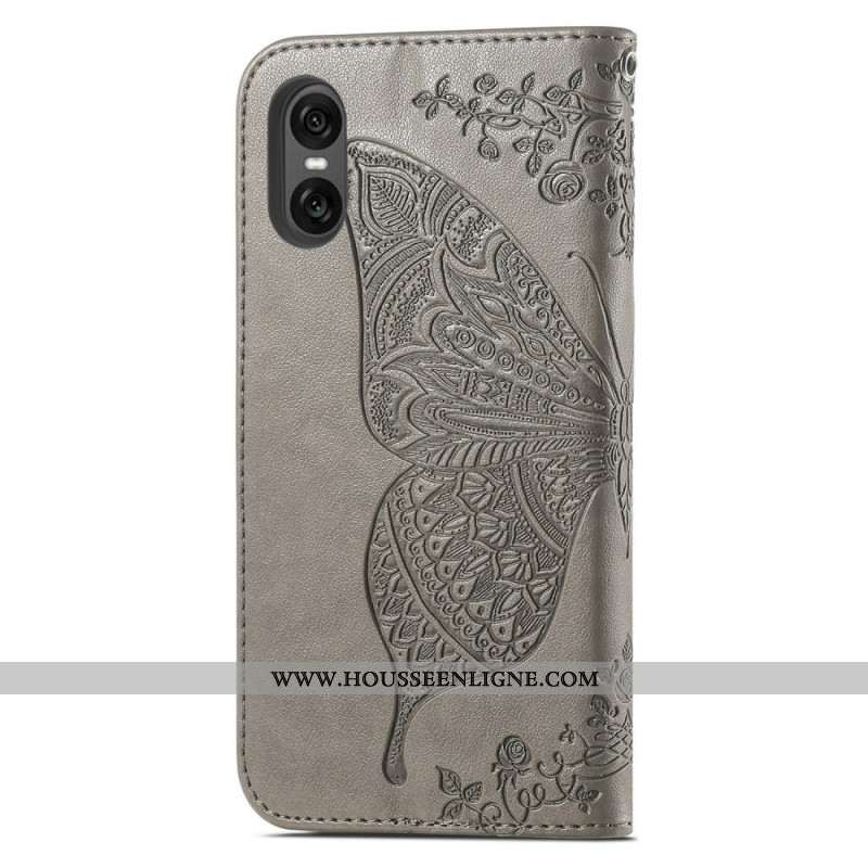 Housse Sony Xperia 10 VI Papillon Baroque à Lanière