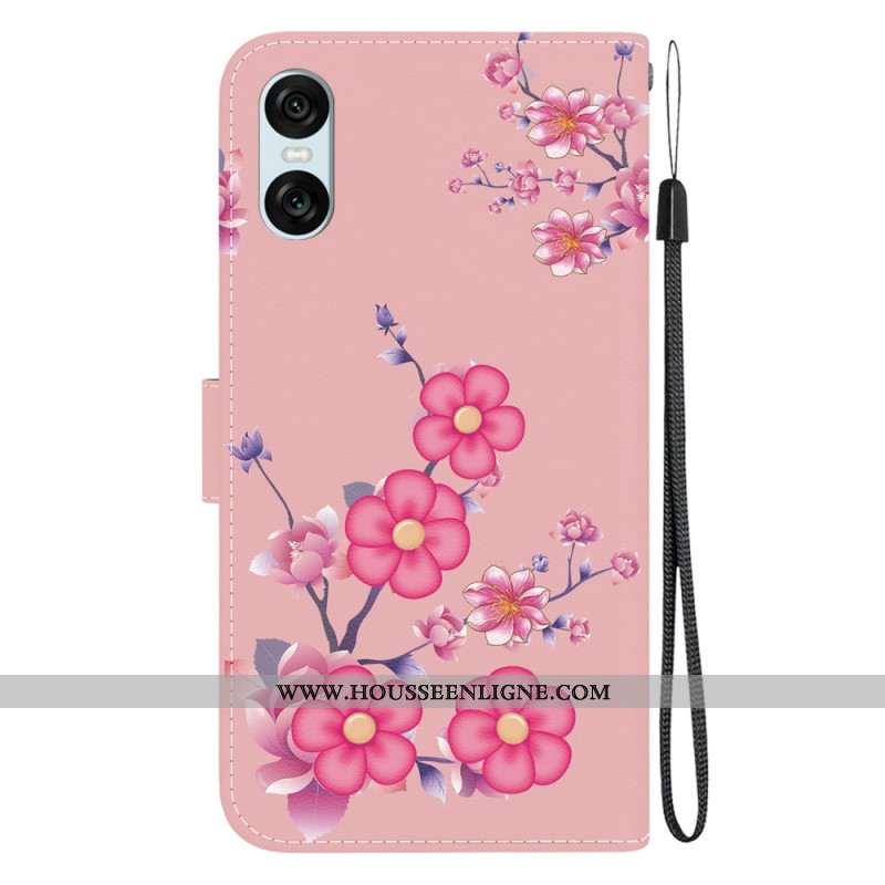 Housse Sony Xperia 10 VI Sakura à Lanière