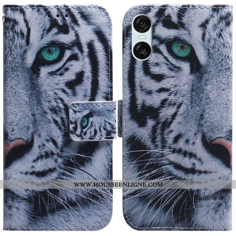 Housse Sony Xperia 10 VI Tigre Blanc