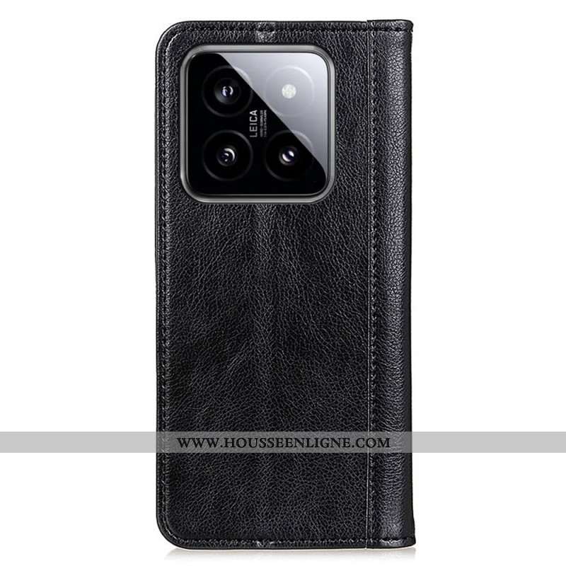 Housse Xiaomi 14 Cuir Fendu Litchi