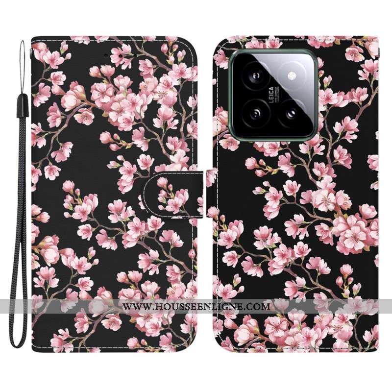 Housse Xiaomi 14 Fleurs de Prunier à Lanière