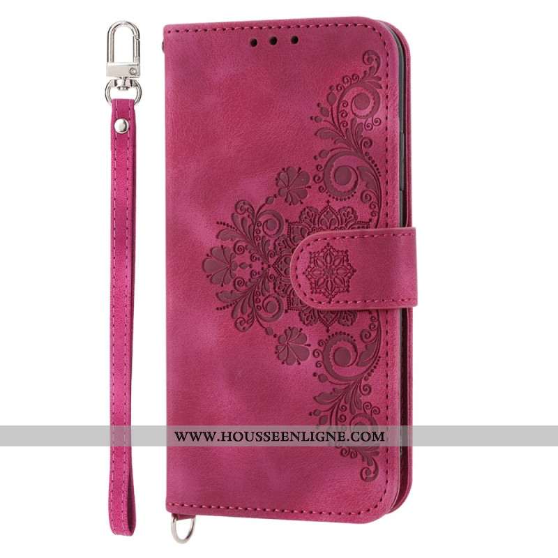 Housse Xiaomi 14 Motif Floral Lanière et Bandoulière