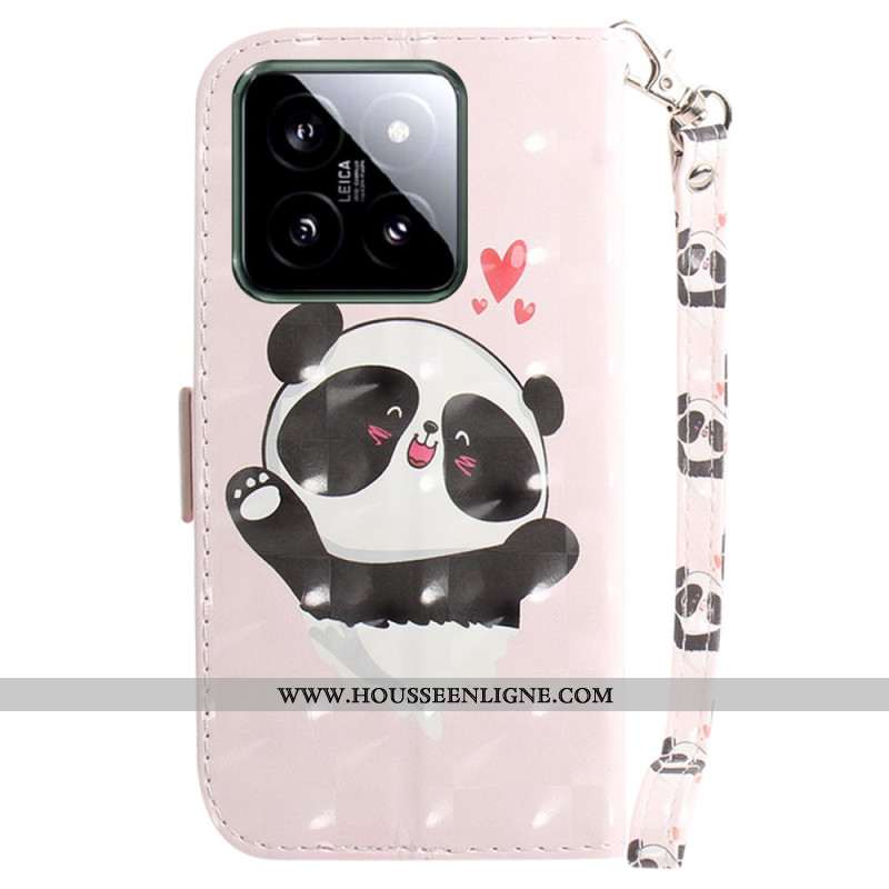 Housse Xiaomi 14 Panda Love à Lanière