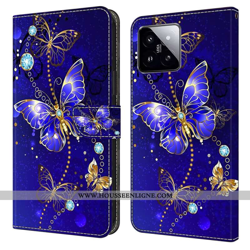 Housse Xiaomi 14 Papillons Diamants