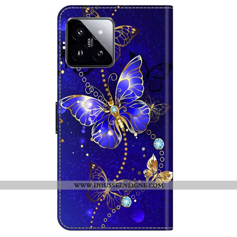 Housse Xiaomi 14 Papillons Diamants