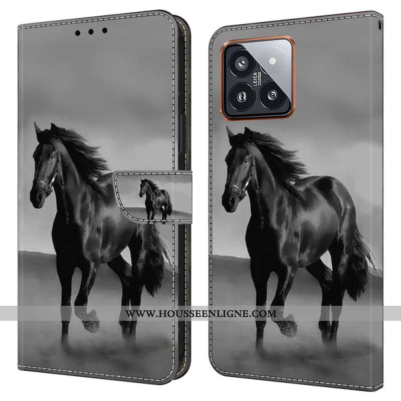 Housse Xiaomi 14 Pro Cheval Noir