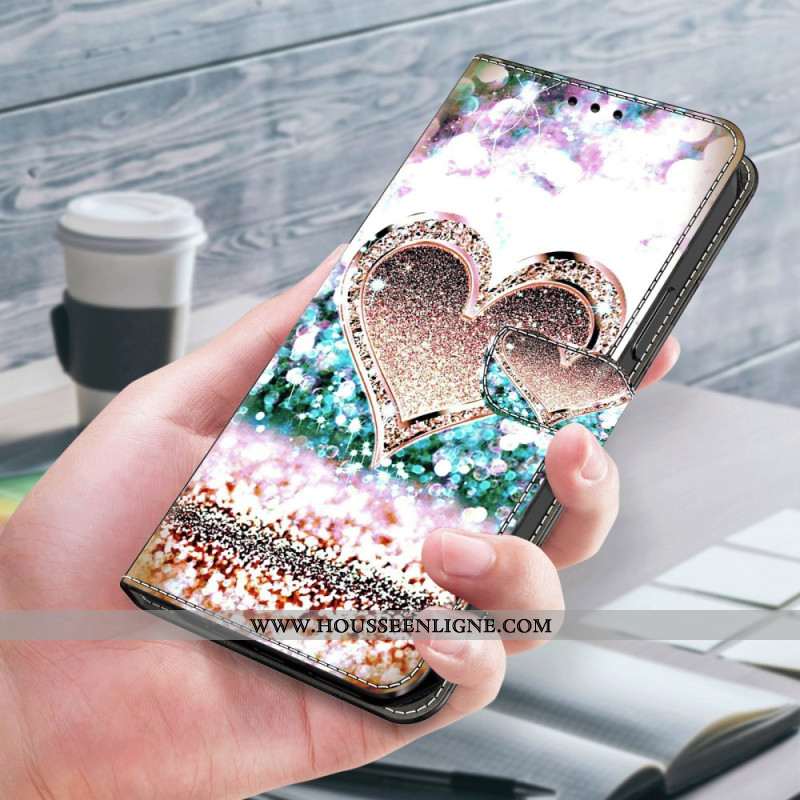 Housse Xiaomi 14 Pro Coeur en Diamants Roses