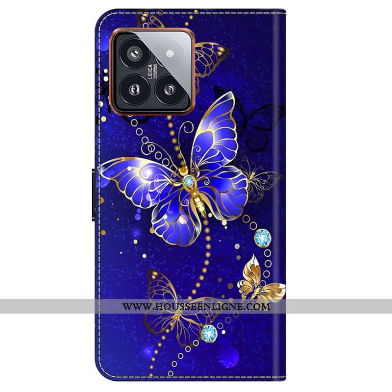 Housse Xiaomi 14 Pro Papillons Diamants