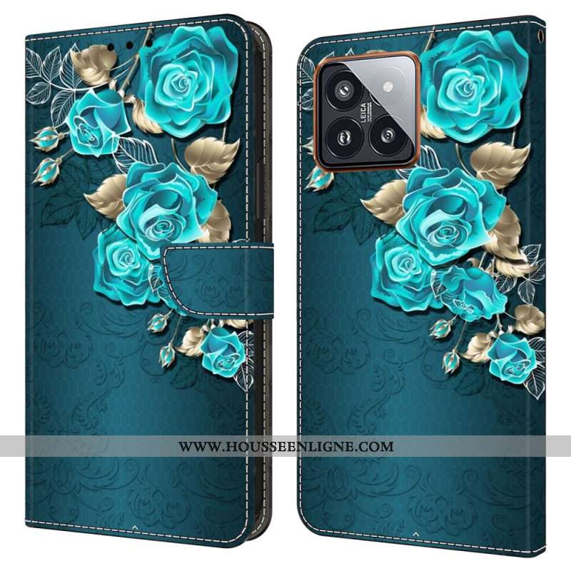 Housse Xiaomi 14 Pro Roses Bleues