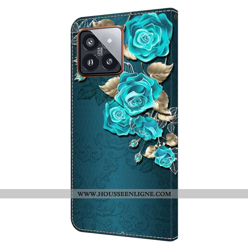 Housse Xiaomi 14 Pro Roses Bleues