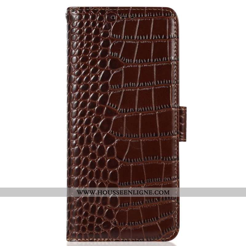 Housse Xiaomi 14 Pro Texture Crocodile avec Blocage RFID