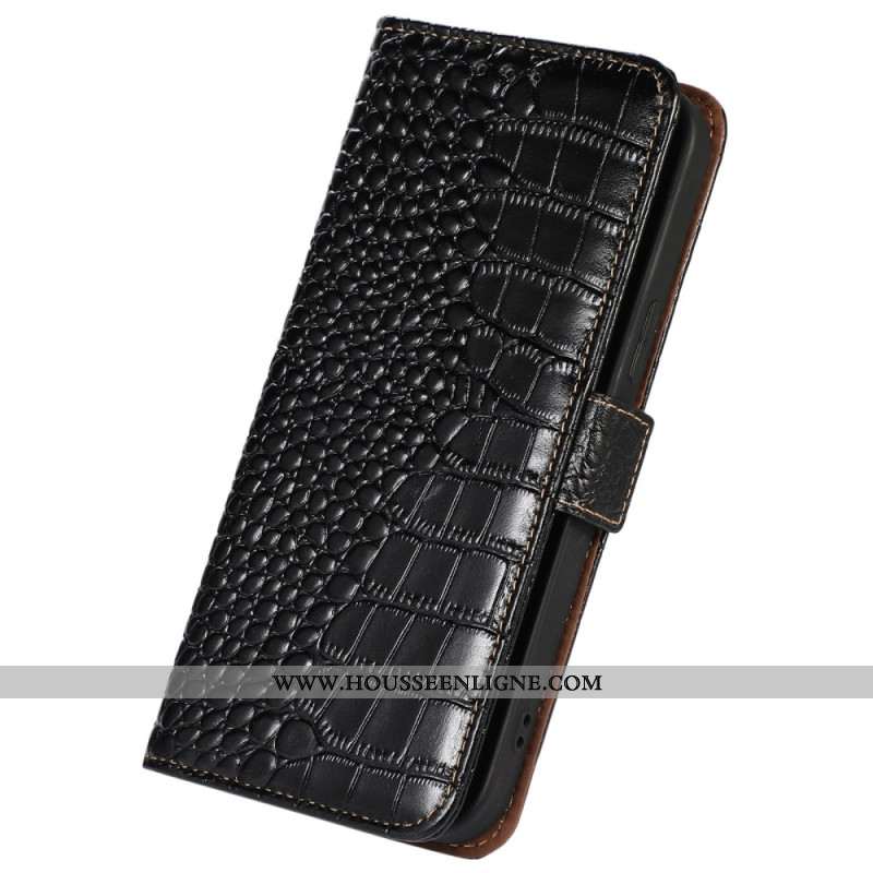 Housse Xiaomi 14 Pro Texture Crocodile avec Blocage RFID