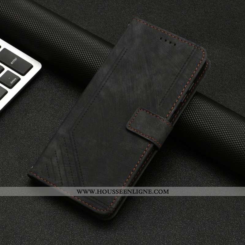 Housse Xiaomi 14 Style Cuir Impression Lignes