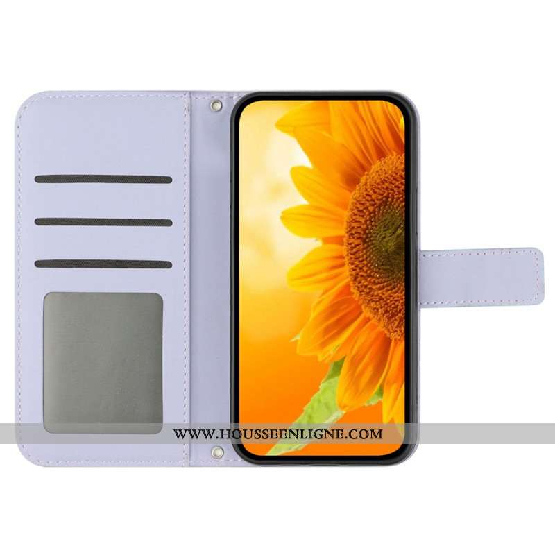 Housse Xiaomi 14 Ultra Motif Tournesol avec Bandoulière