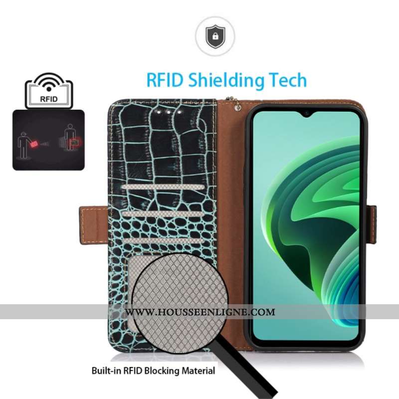 Housse Xiaomi 14 avec blocage RFID Crocodile