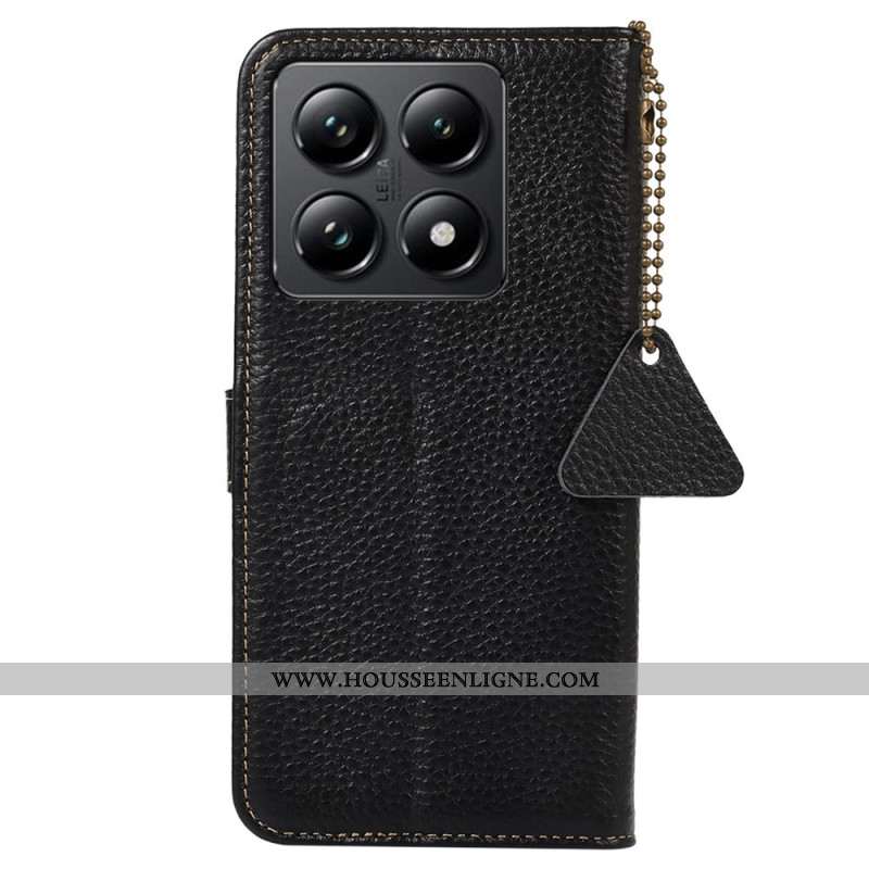 Housse Xiaomi 14T Cuir Véritable Texture Litchi RFID