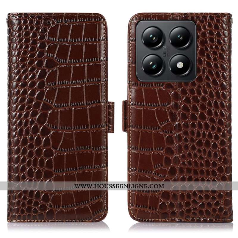 Housse Xiaomi 14T Pro Cuir Texture Crocodile