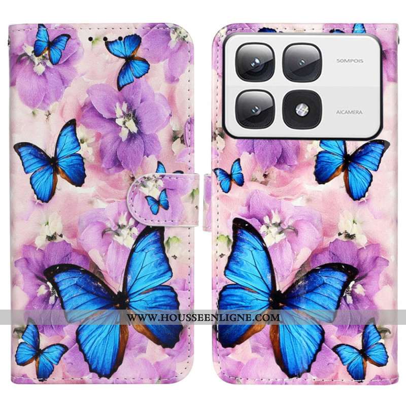 Housse Xiaomi 14T Pro Fleurs et Papillons Premium