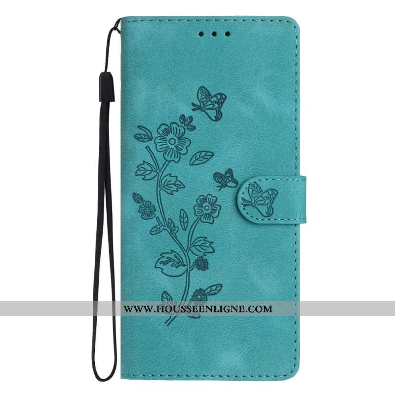 Housse Xiaomi 14T Pro Motif Floral à Lanière