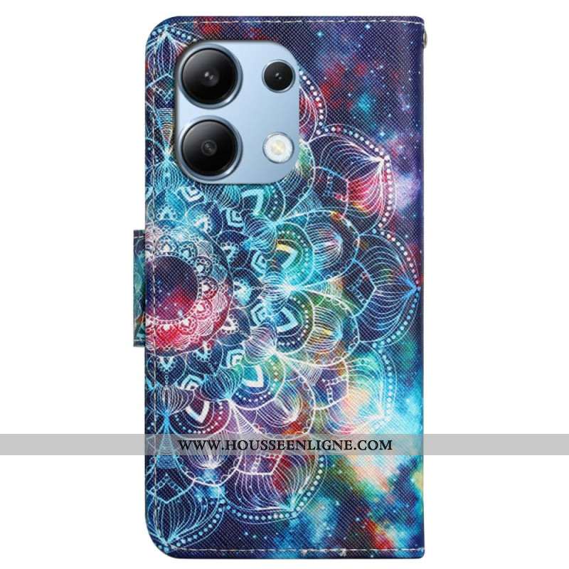 Housse Xiaomi Redmi Note 13 4G Ciel Étoilé et Mandala à Lanière