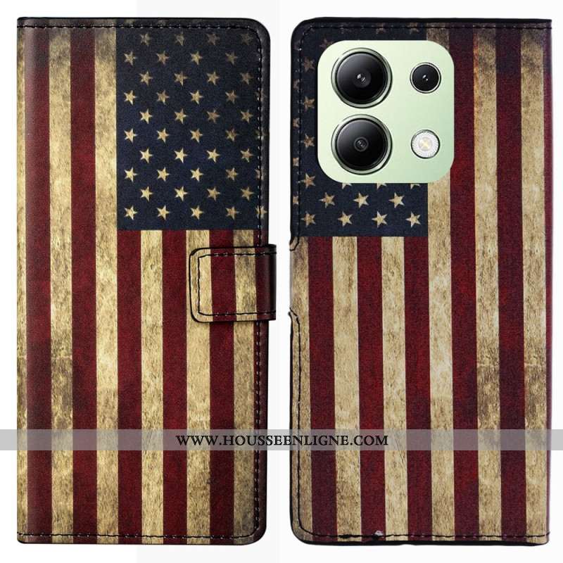 Housse Xiaomi Redmi Note 13 4G Drapeau Américain Vintage