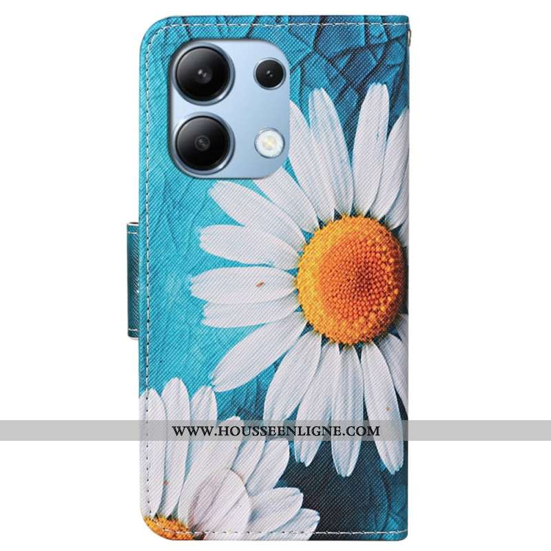 Housse Xiaomi Redmi Note 13 4G Grands Chrysanthèmes à Lanière