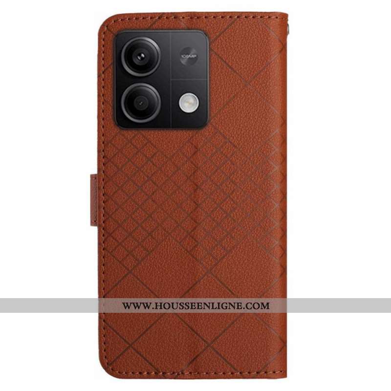 Housse Xiaomi Redmi Note 13 4G Motif Losanges à Lanière