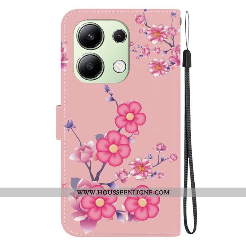 Housse Xiaomi Redmi Note 13 4G Motif Sakura à Lanière