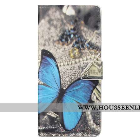 Housse Xiaomi Redmi Note 13 4G Papillon Bleu