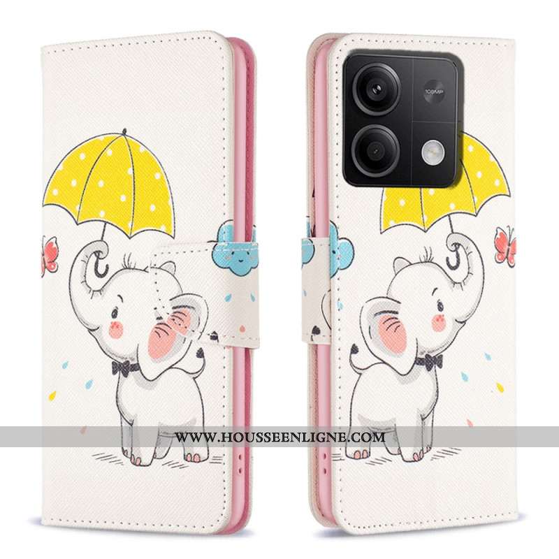 Housse Xiaomi Redmi Note 13 4G Parapluie et Éléphant