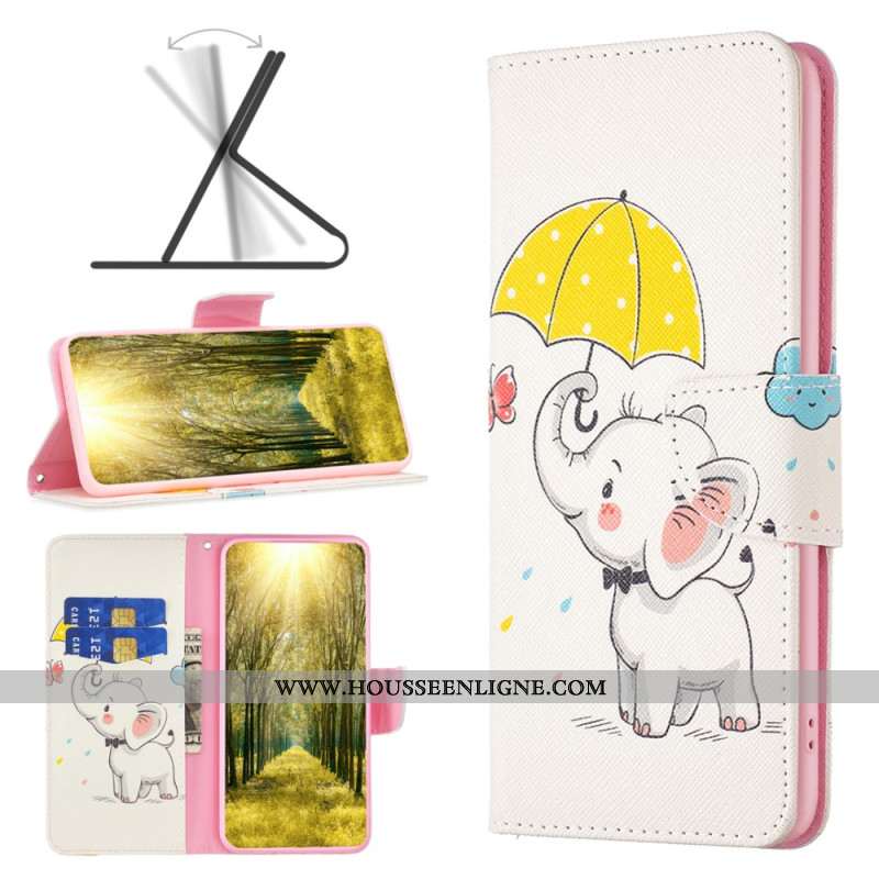 Housse Xiaomi Redmi Note 13 4G Parapluie et Éléphant