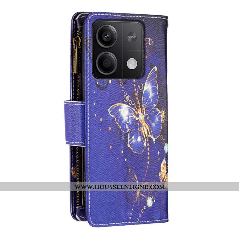 Housse Xiaomi Redmi Note 13 4G Portefeuille Papillons Violets