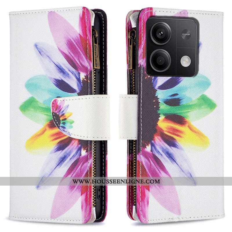 Housse Xiaomi Redmi Note 13 4G Portefeuille Tournesol