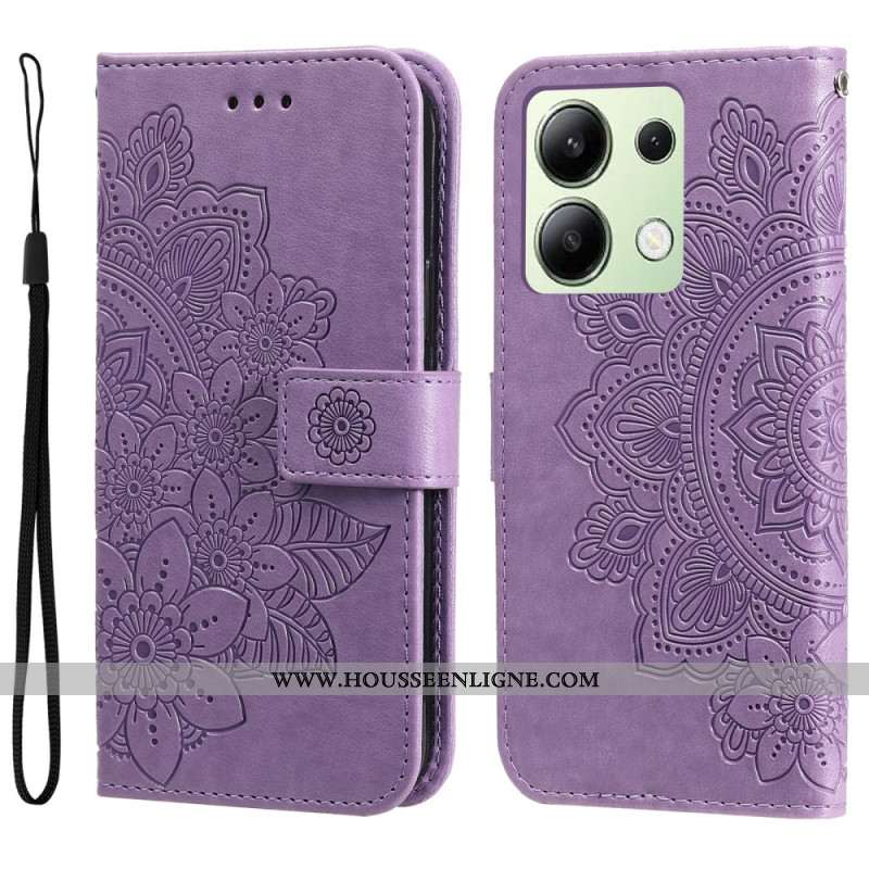 Housse Xiaomi Redmi Note 13 4G Style Floral à Lanière