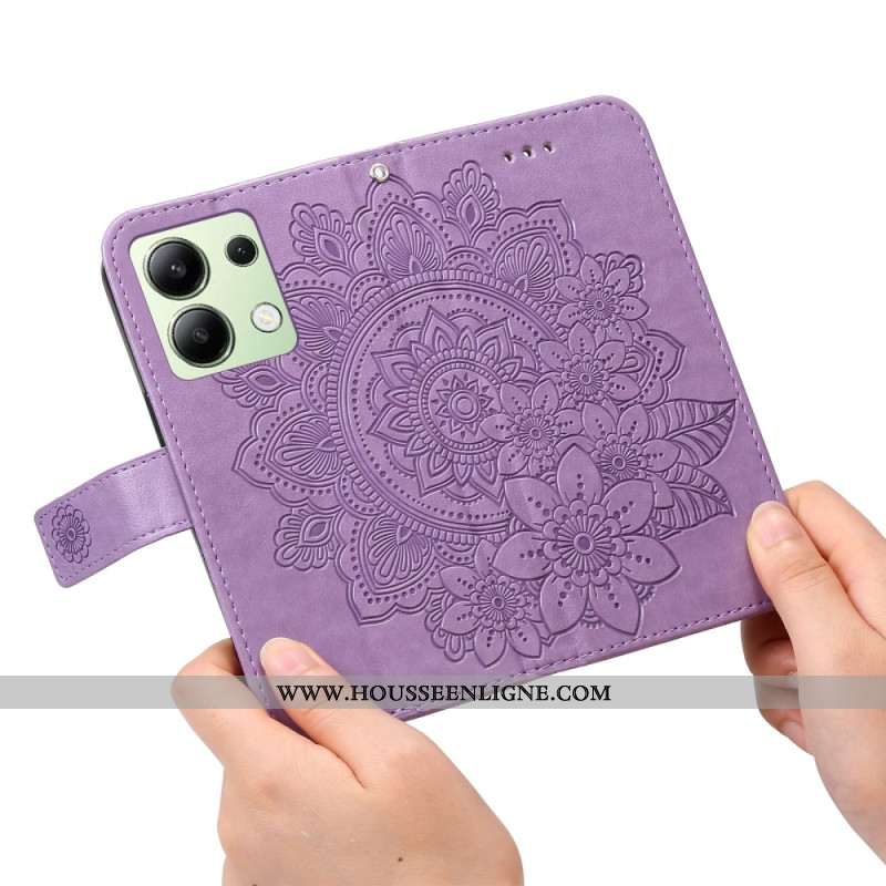 Housse Xiaomi Redmi Note 13 4G Style Floral à Lanière