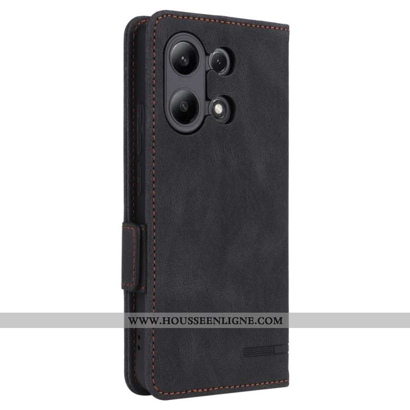 Housse Xiaomi Redmi Note 13 4G Style Vintage Double Fermoir